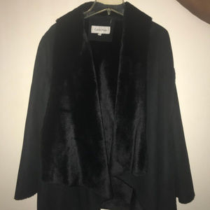Calvin Klein Black Suede Coat